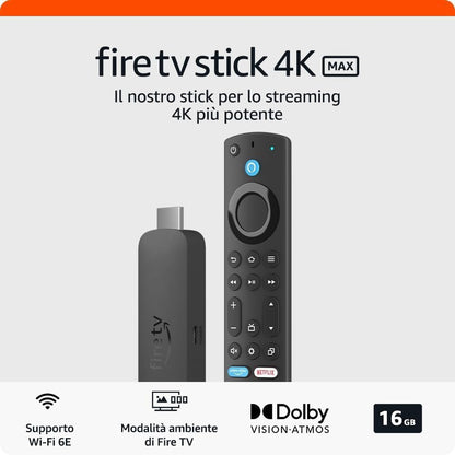 Amazon Fire TV Stick 4K MAX (Wi-Fi 6E) Alexa-Sprachfernbedienung Android Dolby Vision