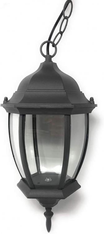 Hängelampe mit Kette, Deckenleuchte für den Garten, Fassung E27/Grau