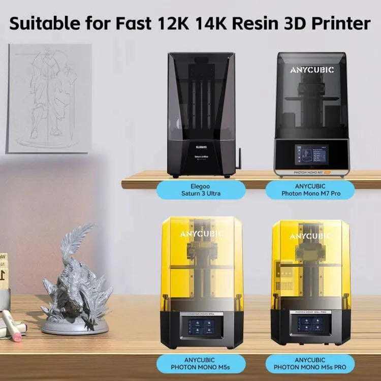 UniTak3D Photon Mono M5S/M5S Pro/M7 Pro/Saturn 3 Ultra ACF Pellicola 10,1Pollici 3Pcs Fast FEP per High Speed Printing Adatto alla stampante 3D a resina ANYCUBIC Fast 12K 14K-278x190(mm)
