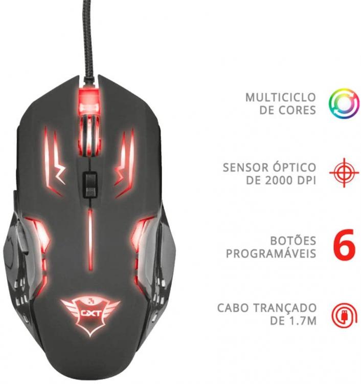 Trust Gaming Maus GXT 108 Rava Beleuchtet RGB PC Laptop PS4 PS5 Xbox One