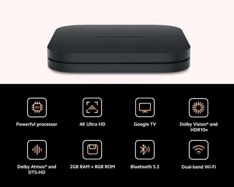Xiaomi Mi TV Box S2 Gen. 4K 2+8GB UHD DAZN Netflix HD Wi-Fi 2GB RAM+ 8GB Schwarz