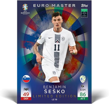 Topps Card Euro 2024 Eco Pack 25 Card (Pack Da 3 Bustine + 1 Carta Limited) Uefa