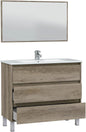 Dakota Bathroom Vanity 100x45x86h with 3 Drawers in Alaska Oak