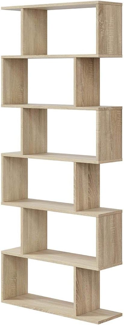 Hohes modulares Bücherregal "Athena" 6 Fächer Eiche Canadian 192 cm