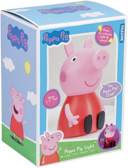 Paladone - LED-Tischlampe (Peppa Pig Licht) mit Geräuschen, Nachtlicht, 18 cm