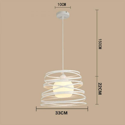 Lampadario Moderno a Sospensione Fasce Intrecciate Ferro Attacco E27 120Cm |Bianco