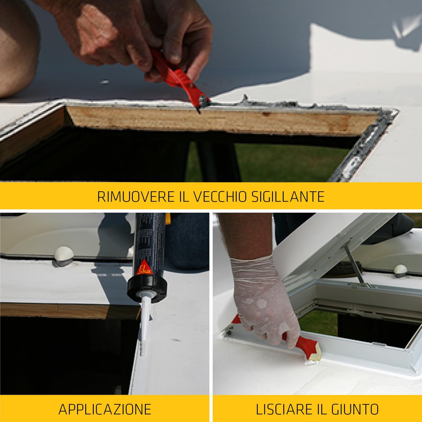 Sika Sigillante STP Caravan e Camper SikaFlex 522 Bianco Nero resistente ad UV e agenti chimici