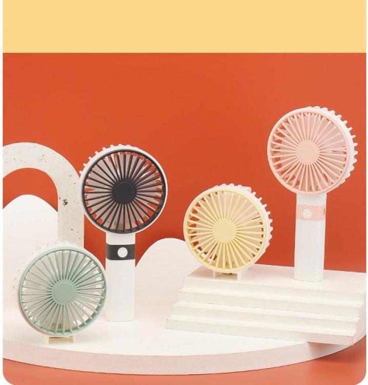 Wisdom Mini USB-Ventilator, tragbar, wiederaufladbar, für Zuhause, Camping, Hand-/Tischbetrieb
