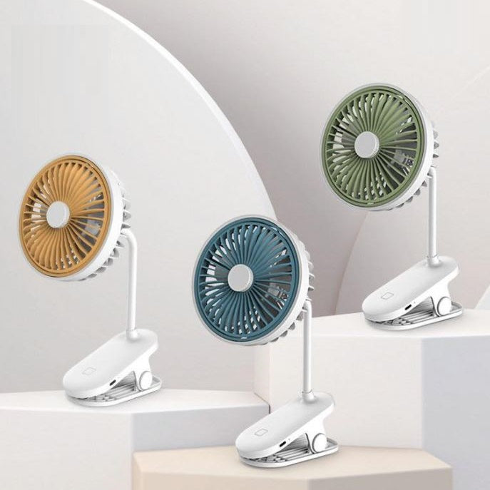 Ventilatore Mini Ricaricabile a Morsetto Clip Portatile da Viaggio Tavolo Carrozzino Ufficio