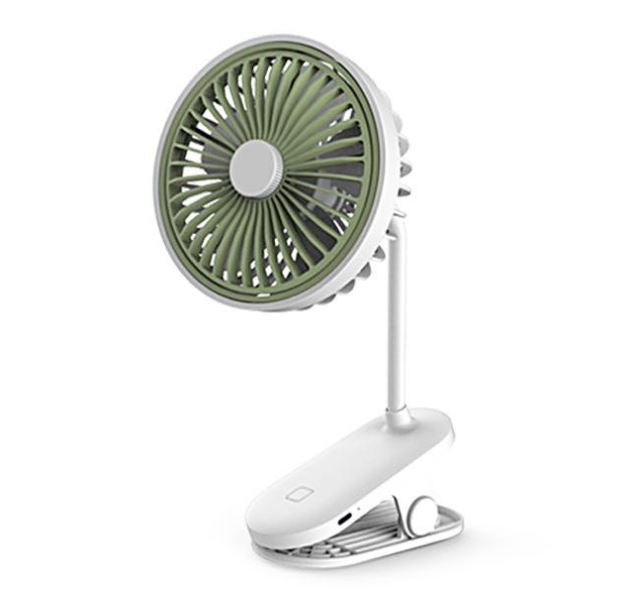 Ventilatore Mini Ricaricabile a Morsetto Clip Portatile da Viaggio Tavolo Carrozzino Ufficio