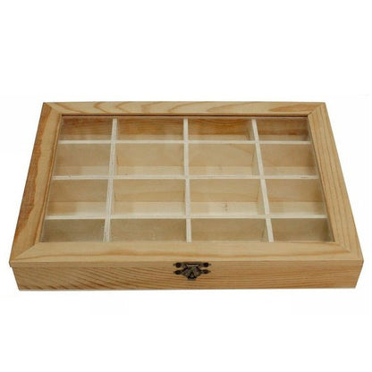 Bacheca In Legno 16 Posti Porta Vetro Espositore Vetrinetta Minuterie Decoupage