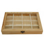 Wooden Display Case with 16 Compartments, Glass Door, for Small Items and Decoupage