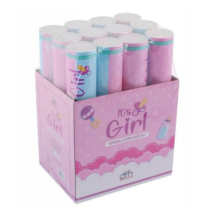 12 Stück Konfetti-Kanone Baby Shower Geschlecht Enthüllung Party Mädchen
