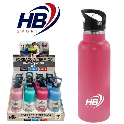 THERMOFLASCHE EDELSTAHL 750ml FLASCHE MIT STROHHALM GETRÄNKE THERMOSKANNE 12h