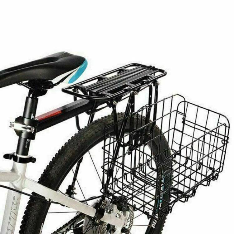 Fahrradkorb klappbar Gepäckträger vorne hinten faltbar (Schwarz oder Silber)