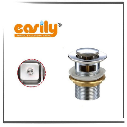 Piletta Di Scarico Clickclack 1/4 Lavandino Lavabo Bidet Tappo Pressione Cromato