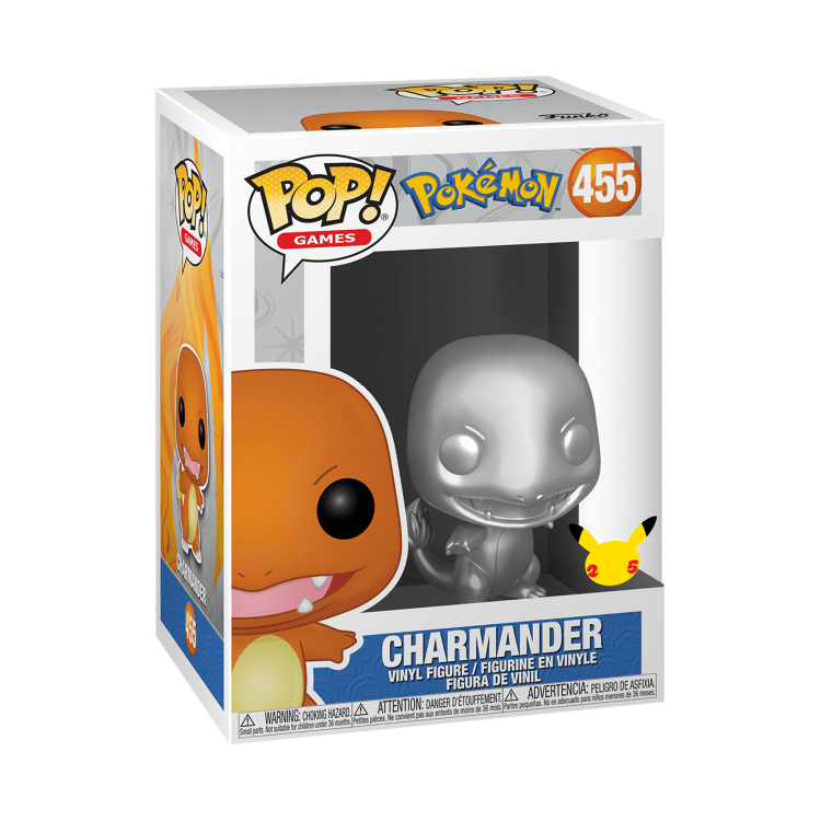 Funko Pop Pokémon 455 – Charmander Silver Metallic Vinyl Actionfigur