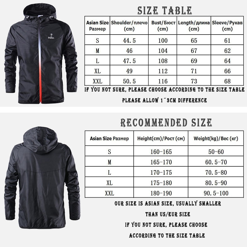 Giubbotto antipioggia mens fashion outdoor BQIBIN