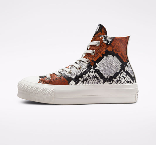Converse scarpa sneakers da donna Chuck Taylor All Star Lift 573082C vintage bianco nero arancio