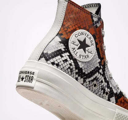 Converse scarpa sneakers da donna Chuck Taylor All Star Lift 573082C vintage bianco nero arancio