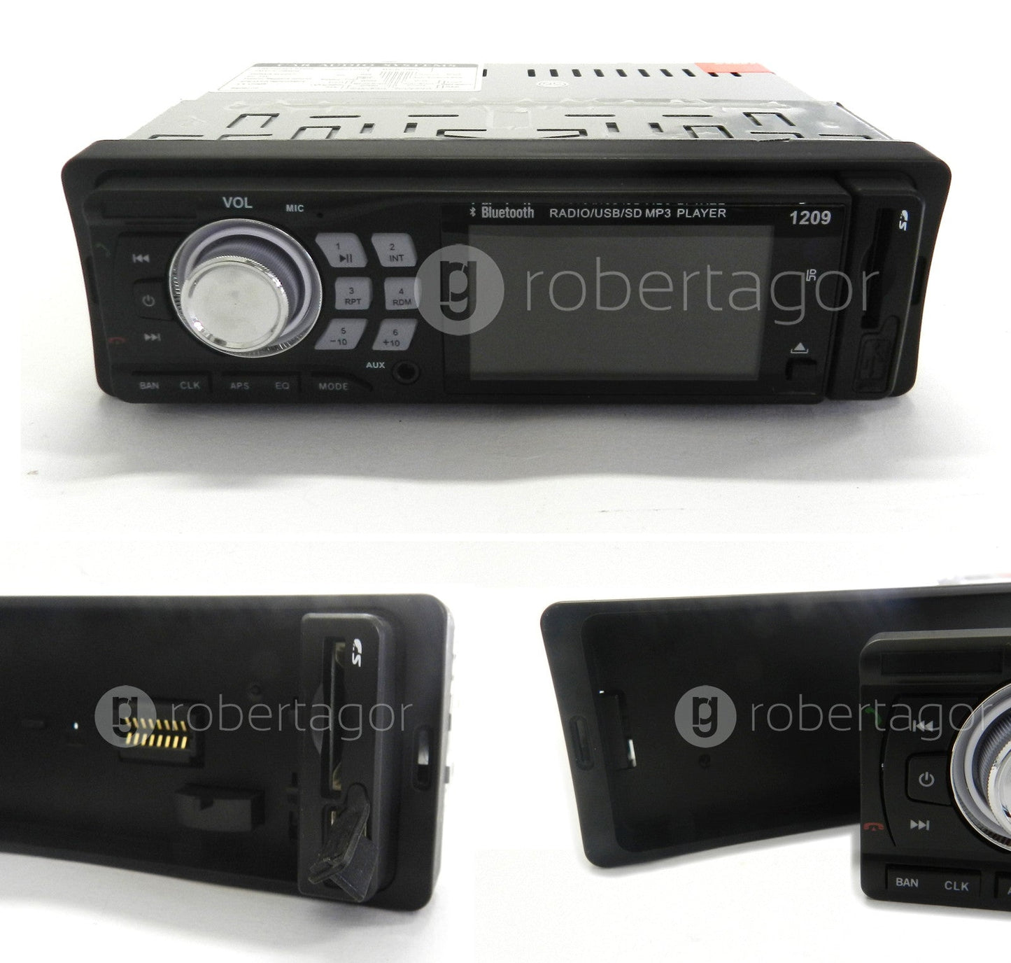 AUTORADIO STEREO BLUETOOTH AUTO LCD RADIO TELECOMANDO SLOT SD USB AUX MP3 1209
