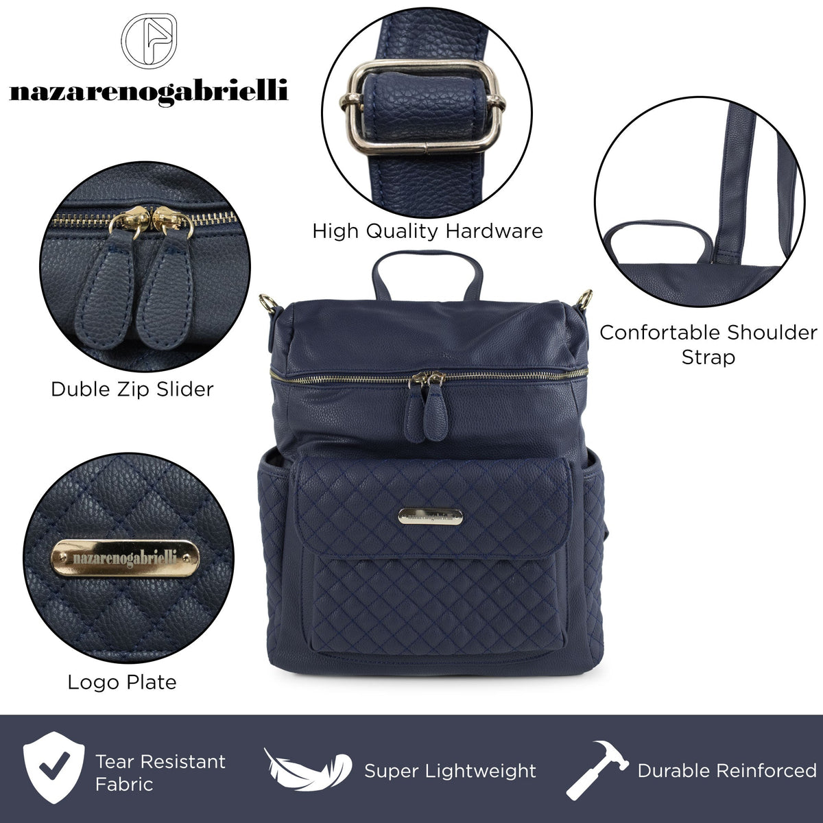 Nazareno Gabrielli Faux Leather Changing Bag Set for Newborn 5805