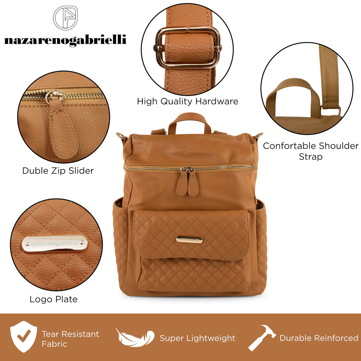 Nazareno Gabrielli Faux Leather Changing Bag Set for Newborn 5805