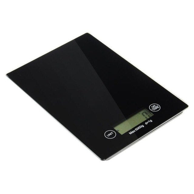 DIGITALE KÜCHENWAAGE ELEKTRONISCH PRÄZISION 1G 5KG LEBENSMITTEL GLASPLATTE