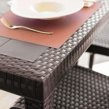 Tavolo Dallas 80 x 80 con Struttura in Plastica Stampata e Finitura Wicker