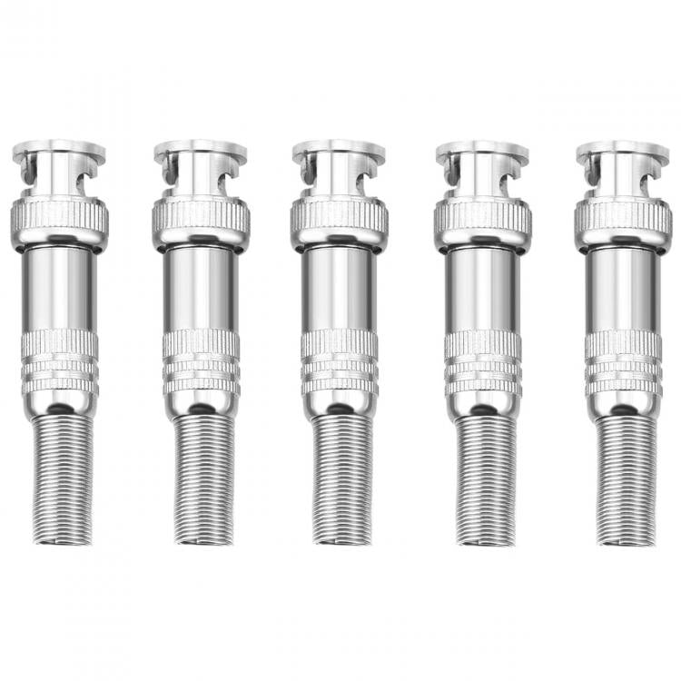 5 St. BNC-Schraubstecker, männlich, Metall, für RG59-Kabel, Überwachungskameras, DVR