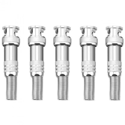 5 St. BNC-Schraubstecker, männlich, Metall, für RG59-Kabel, Überwachungskameras, DVR