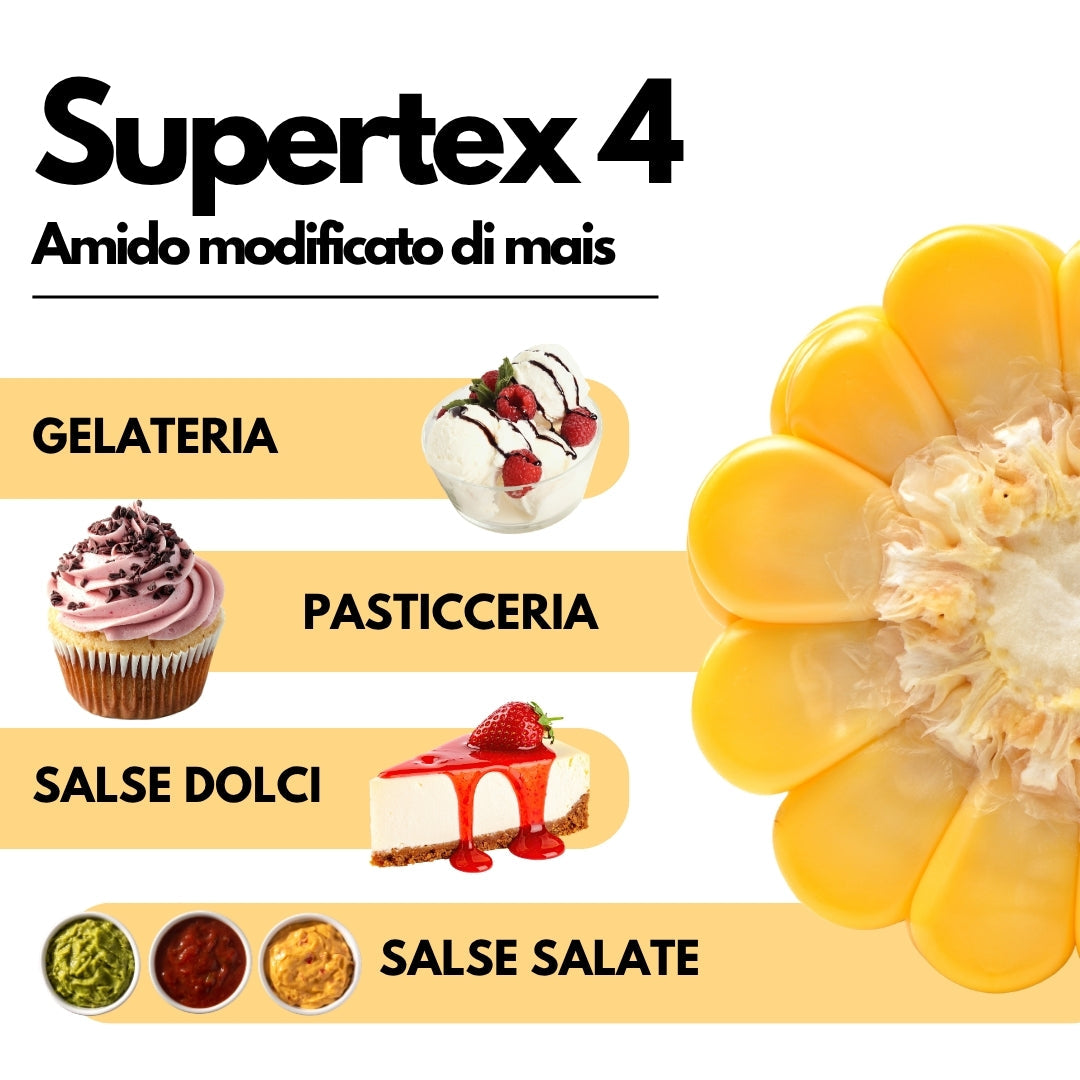 SUPERTEX 4 - ULTRATEX 4 - Amido alimentare pregelatinizzato, modificato da mais - Uso a freddo
