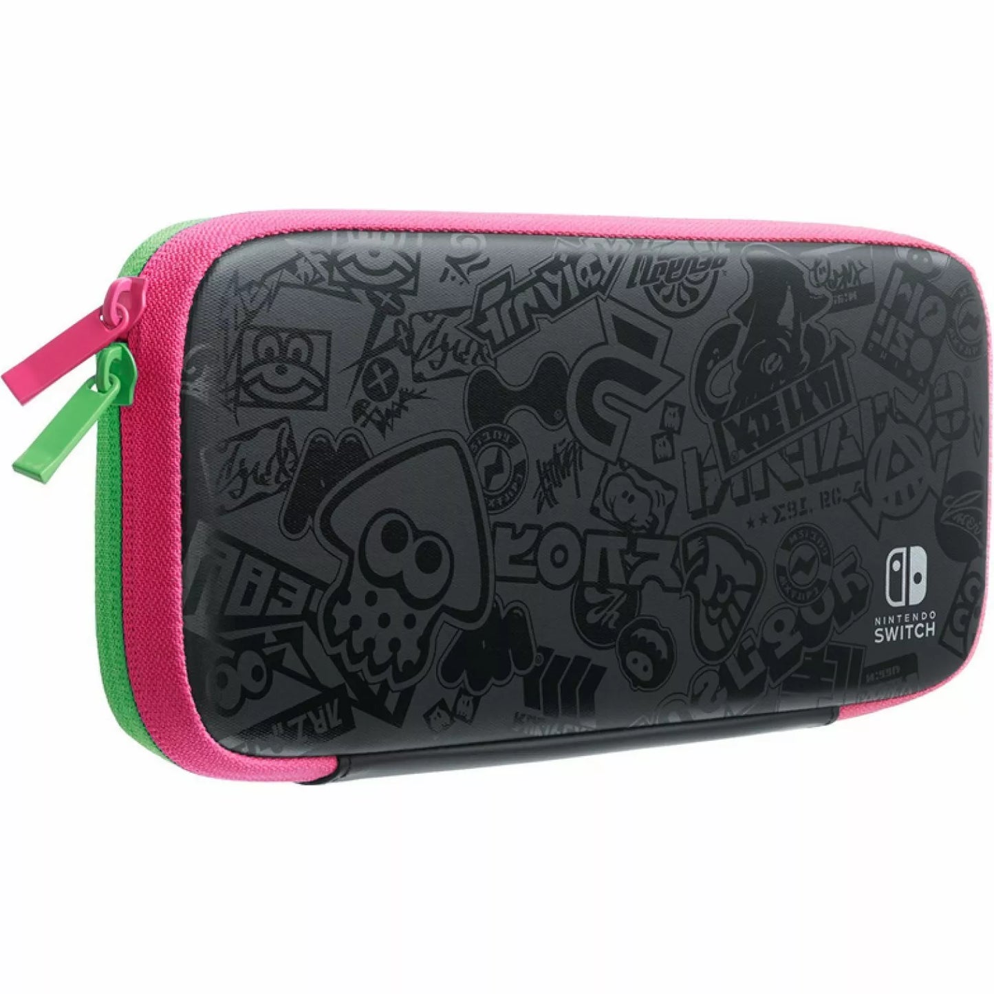 Nintendo Switch Case Kit Hülle Splatoon Neon Grün/Rosa +Schutzfolie