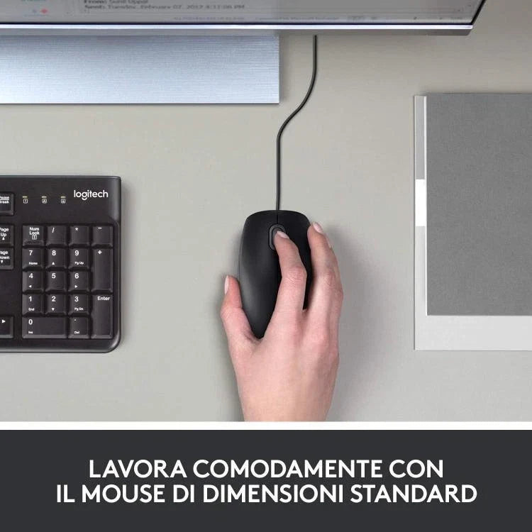 Logitech B100 Mouse Ottico Cablato Con Filo Usb 800 Dpi Ambidestro Windows Mac