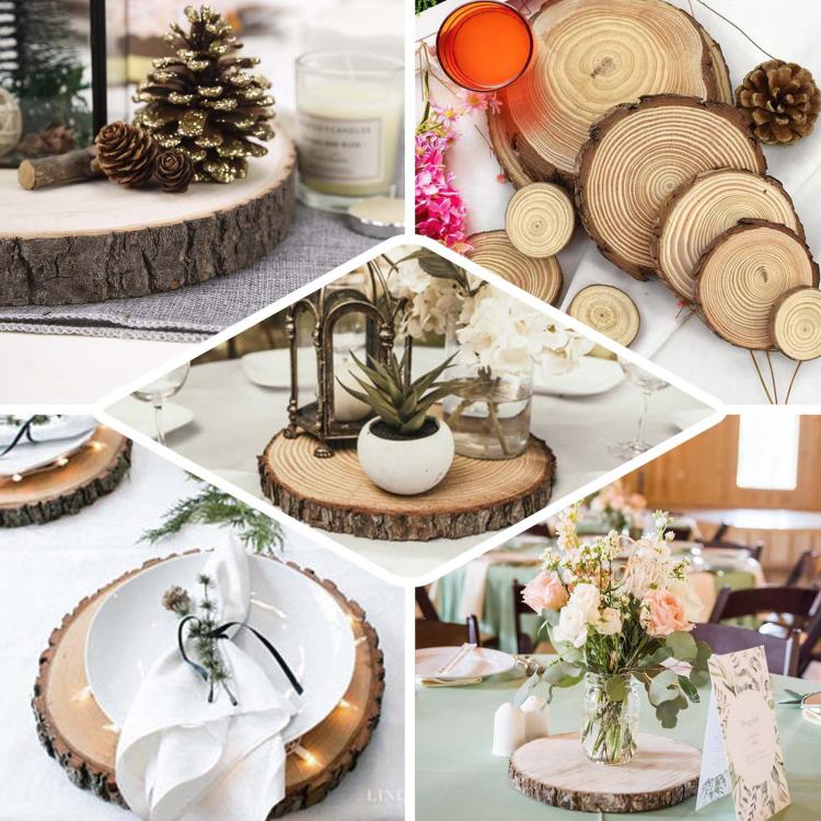 Holzsockel Stamm Tischdekoration Tafelaufsatz Etagere Shabby-Weihnachten 26cm