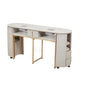 Luxury Light Nail Table with Single Hoover Marble Top