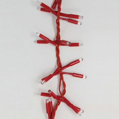 Ghirlanda 4,5m con flash | cavo rosso | festone di luci con 300 led (30 flash)