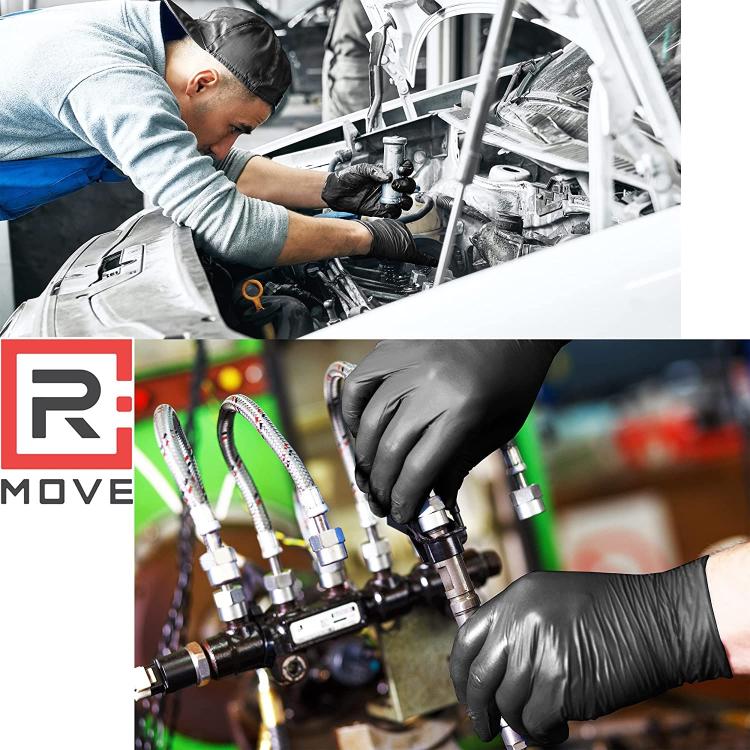 Guanti In Nitrile Monouso 100Pz Ultra Resistenti Lavoro Industria Meccanici Tg.L