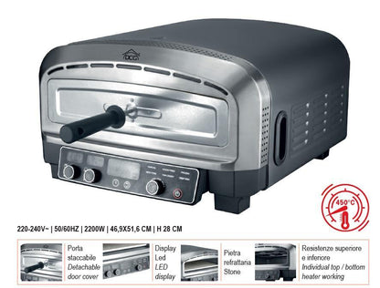 Forno Pizza Pietra Refrattaria Stone 20L 2200W