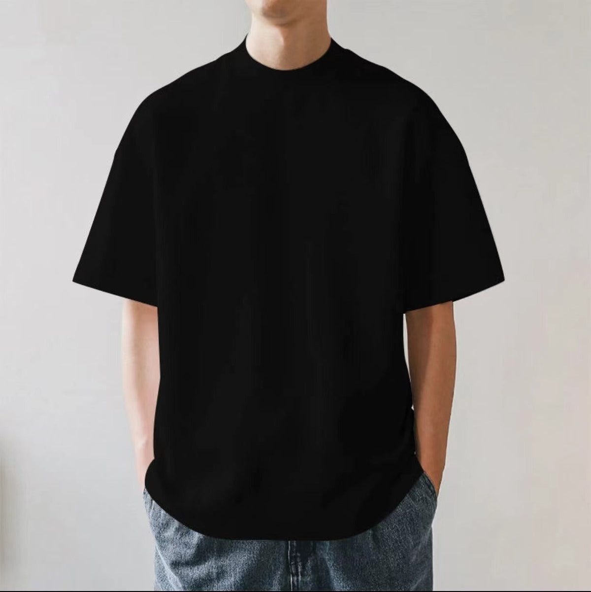 T‑Shirt Oversize in Cotone Plus Size da Uomo – Bianco, Stile Retro a Tinta Unita. Maglietta a Maniche Corte, Moda Uomo/Donna, Taglie Grandi