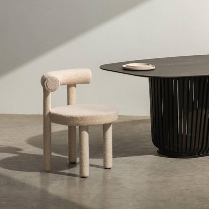 Sedia da Pranzo PERER II, Beige Bouclé