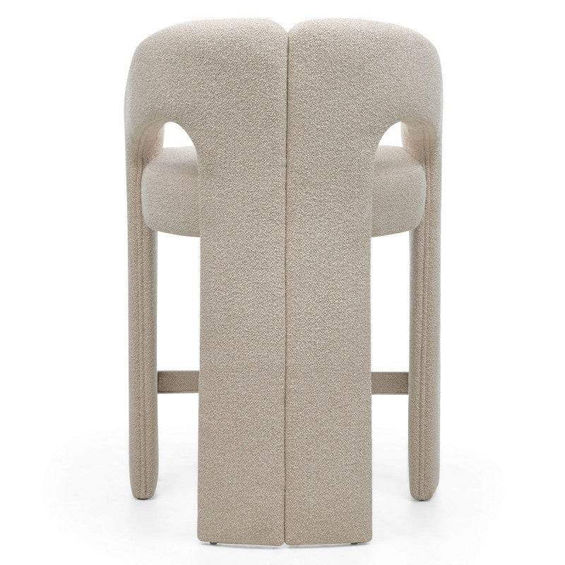 JOEL Sgabello rivestito beige