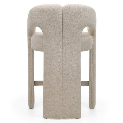 JOEL Sgabello rivestito beige