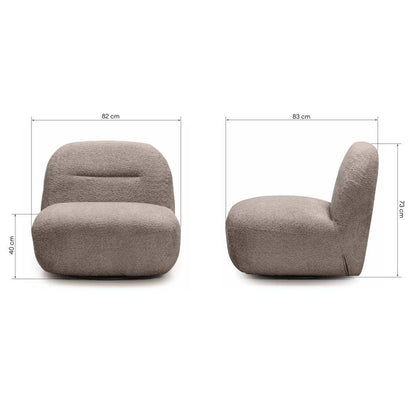 Sessel BOCHIC Drehsockel, Braun-Grau