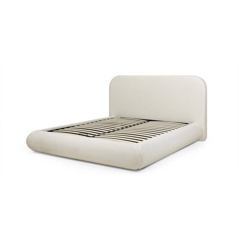 Letto imbottito LUMIN 160x200 cm, beige chiaro
