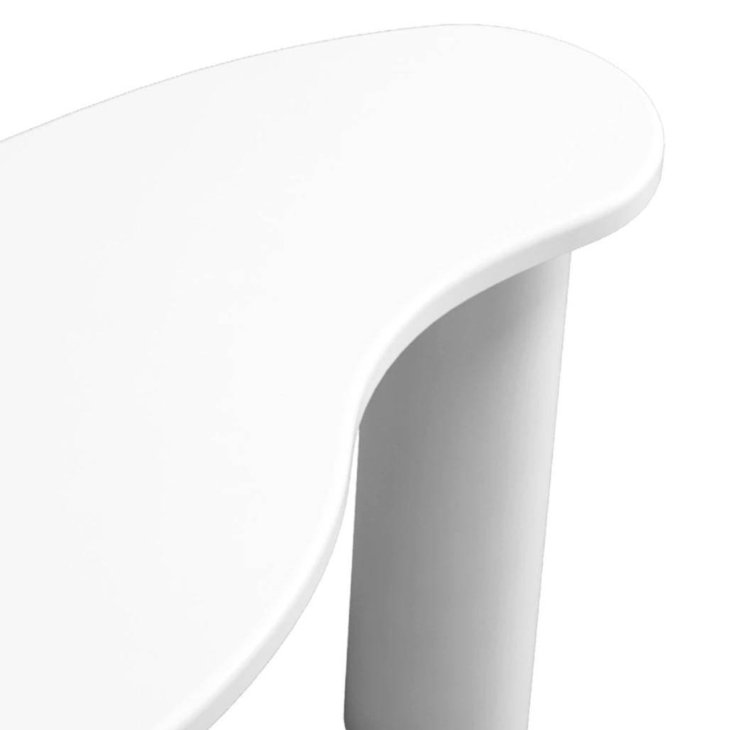 Scrivania/Console MOLYA 140 cm, Bianca, Forme Arrotondate