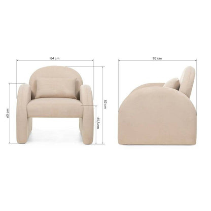 Loungesessel JADA hellbeige Samt