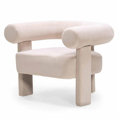 Poltrona ATYPIQUE, beige chiaro, velluto