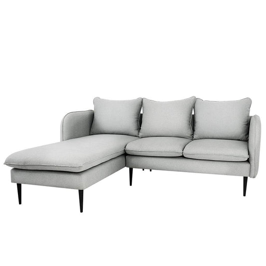 Ecksofa POSH L - Platin, Schwarz