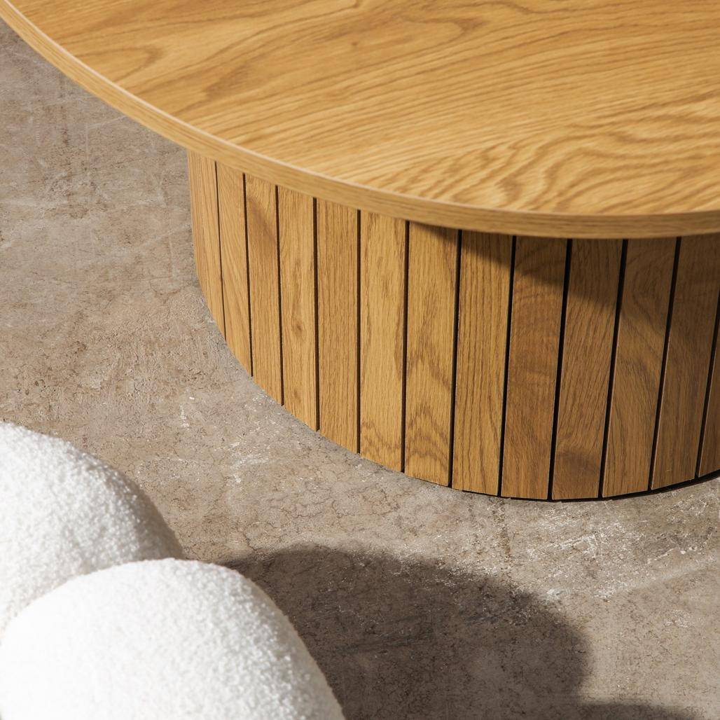 Tavolino Caffè UNANIME Ø80 cm, rovere